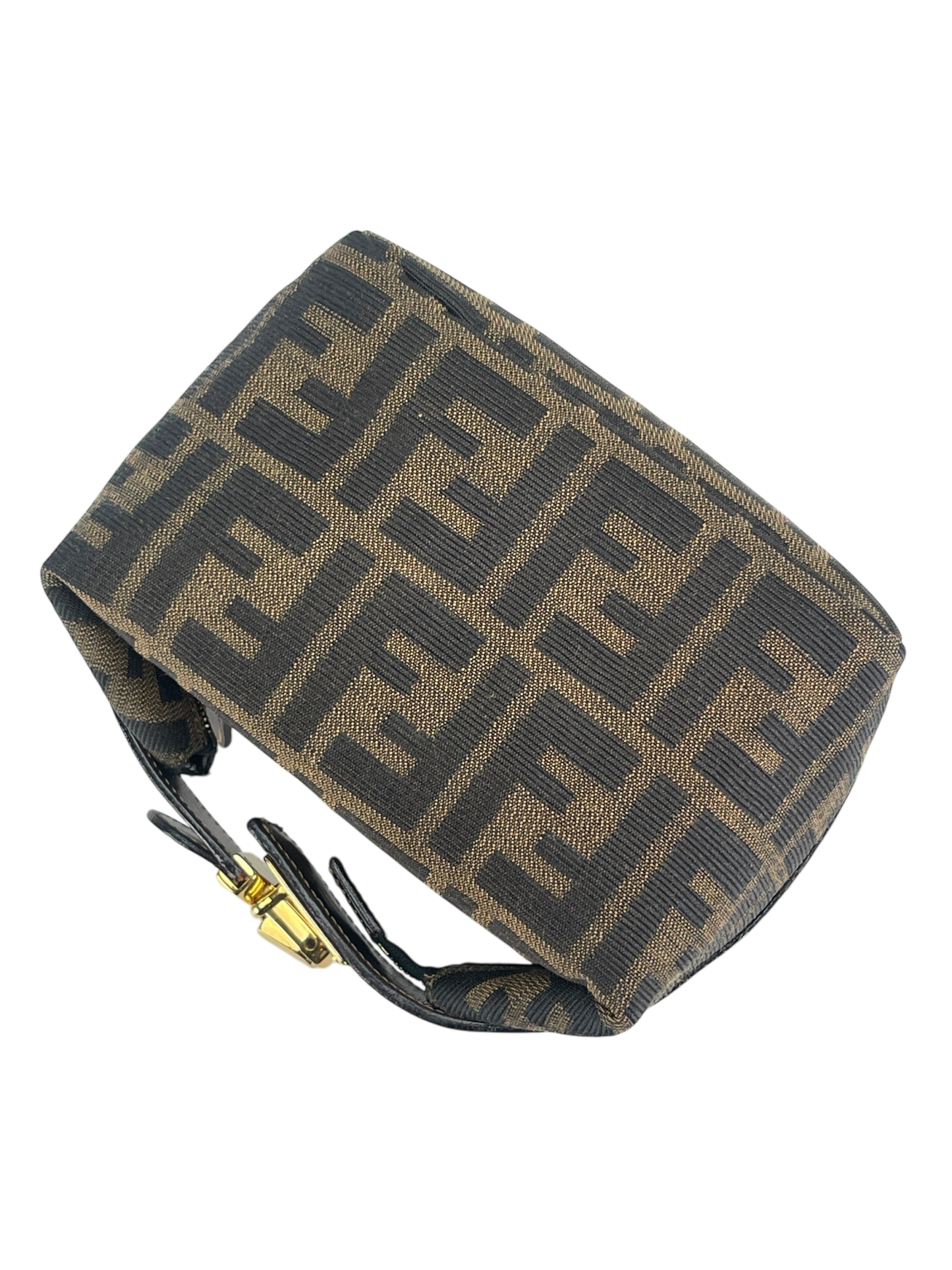 FENDI - Zucca Brown Jacquard Mini Vanity Pouch Bag