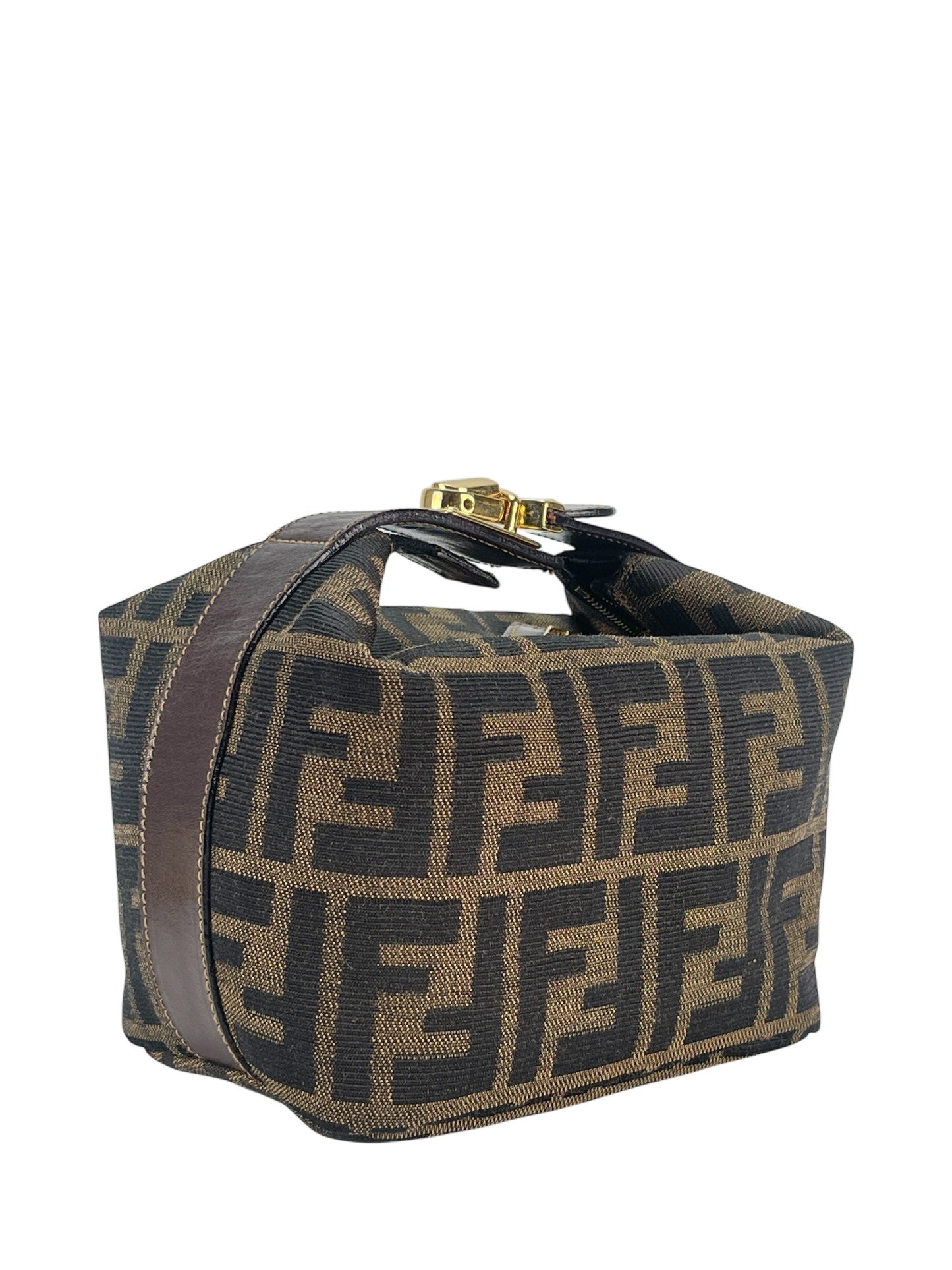 FENDI - Zucca Brown Jacquard Mini Vanity Pouch Bag