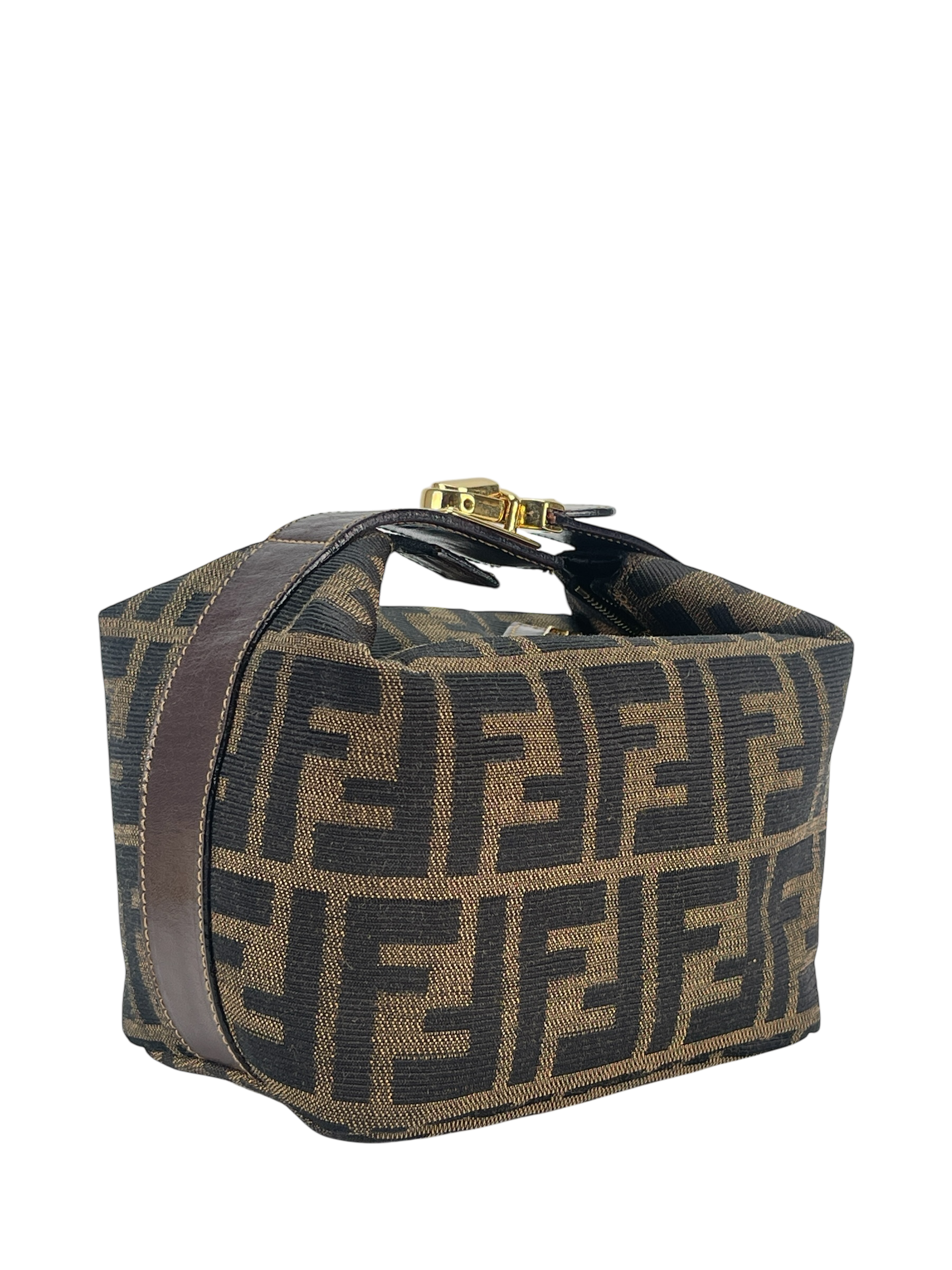 FENDI - Zucca Brown Jacquard Mini Vanity Pouch Bag