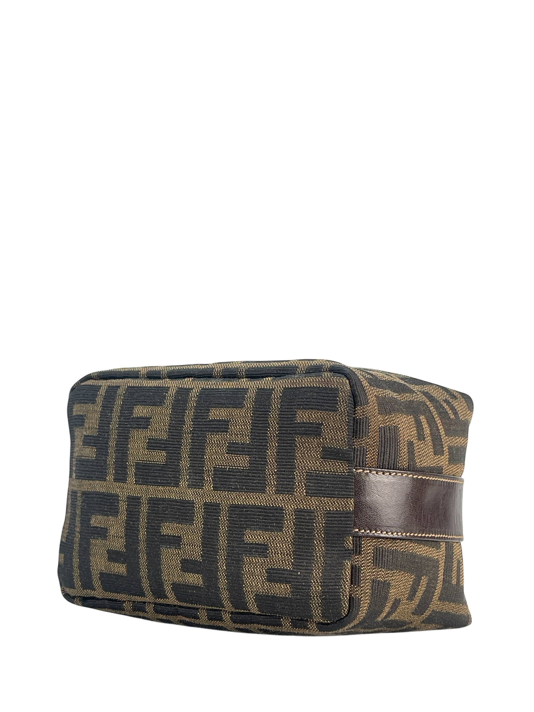 FENDI - Zucca Brown Jacquard Mini Vanity Pouch Bag