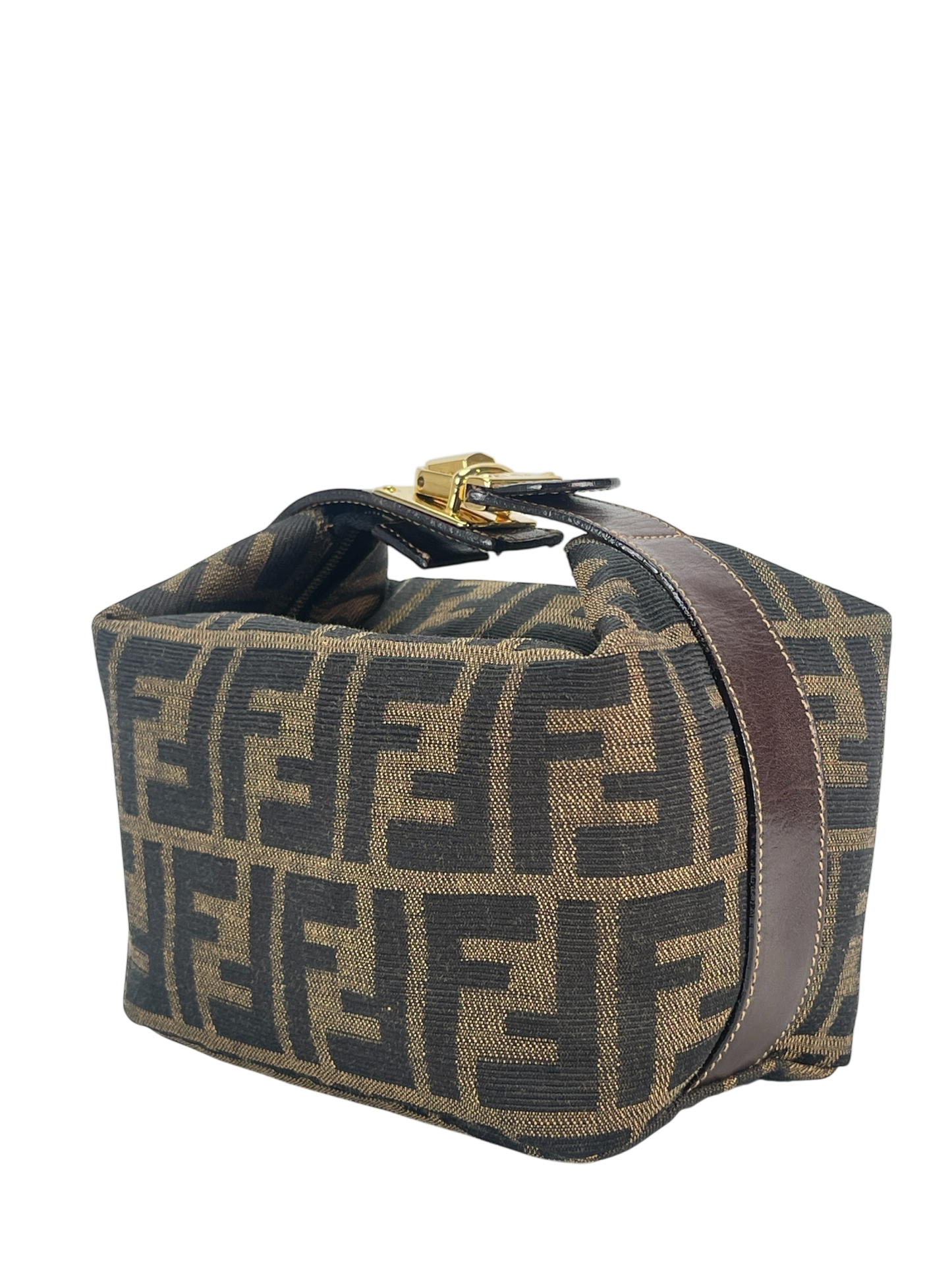 FENDI - Zucca Brown Jacquard Mini Vanity Pouch Bag