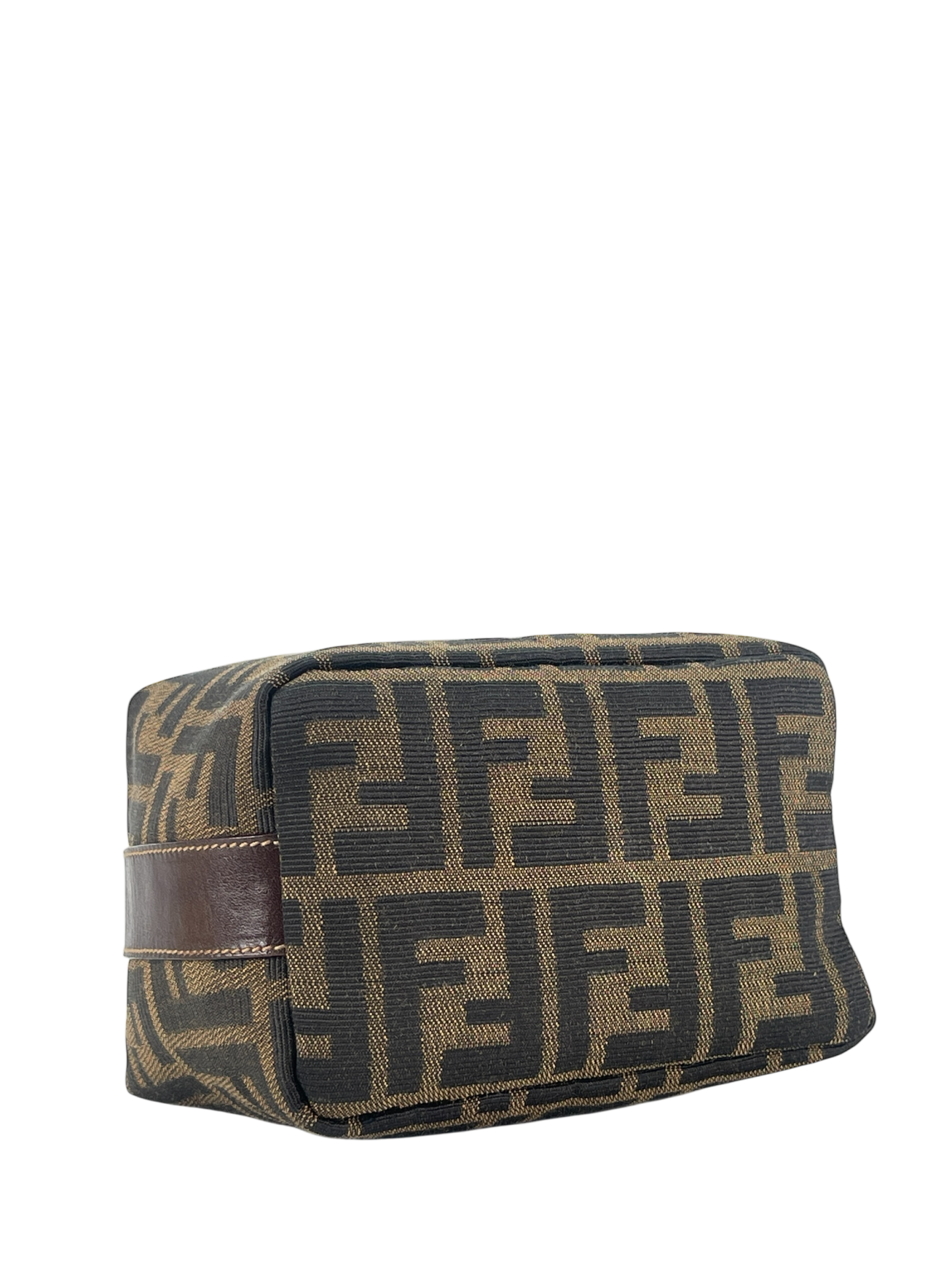 FENDI - Zucca Brown Jacquard Mini Vanity Pouch Bag
