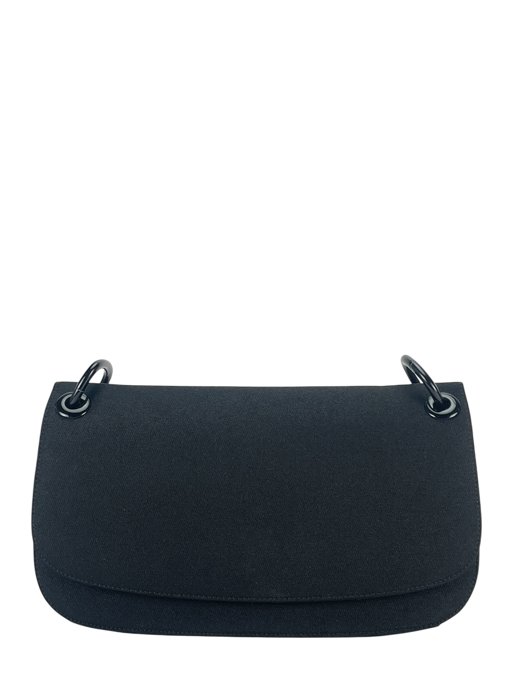 PRADA - Black Nylon Plastic Chain Shoulder Bag 