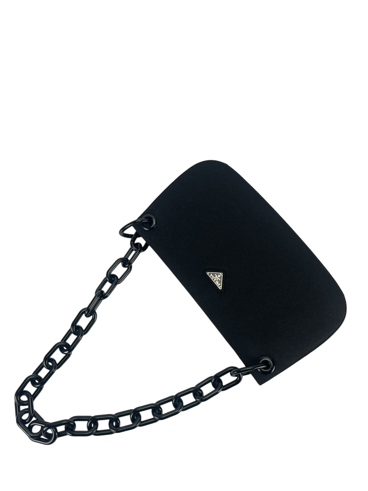PRADA - Black Nylon Plastic Chain Shoulder Bag 