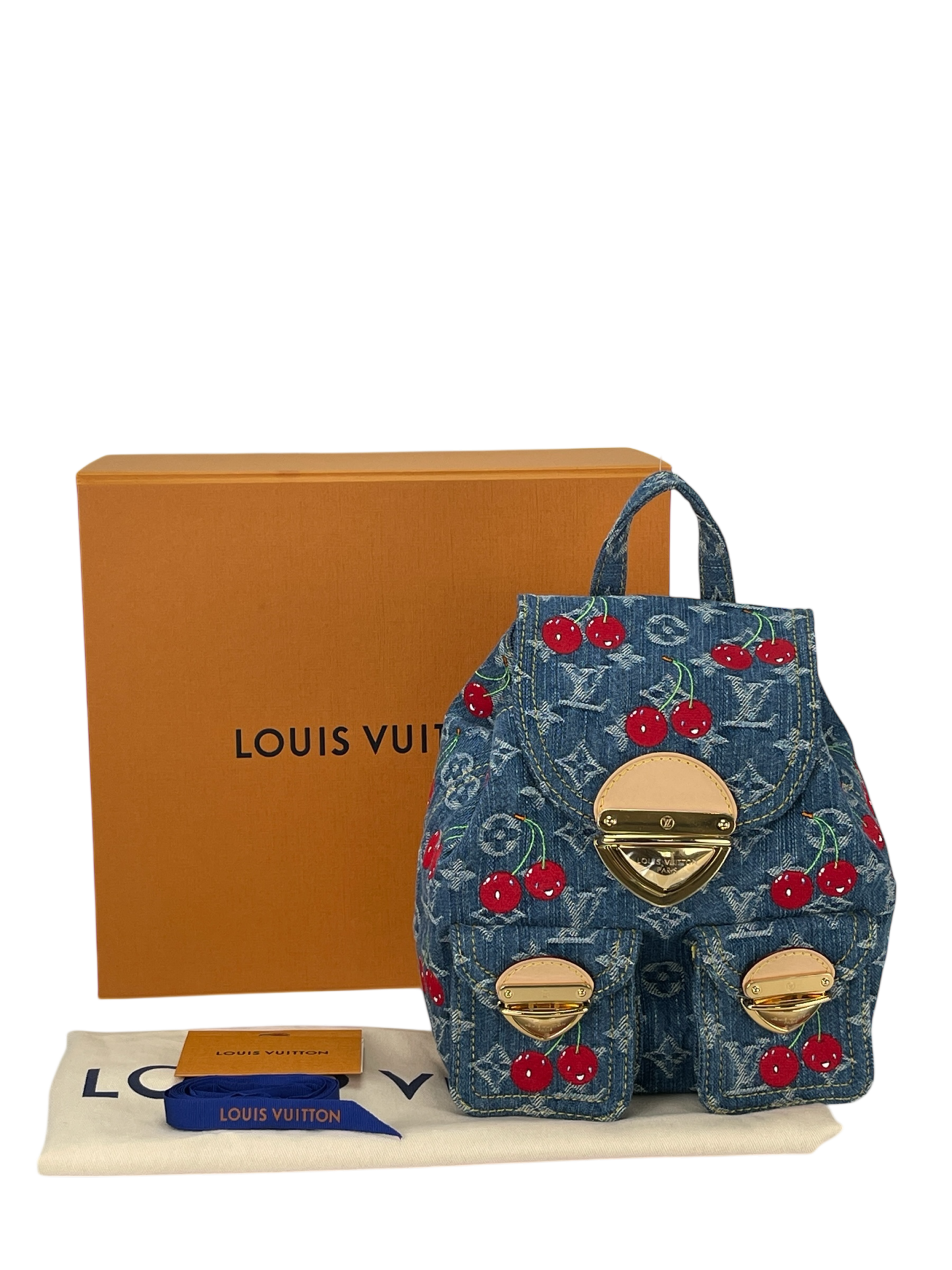 LOUIS VUITTON - LV x TM Zaino Venice NM Monogram Cherry Denim Backpack