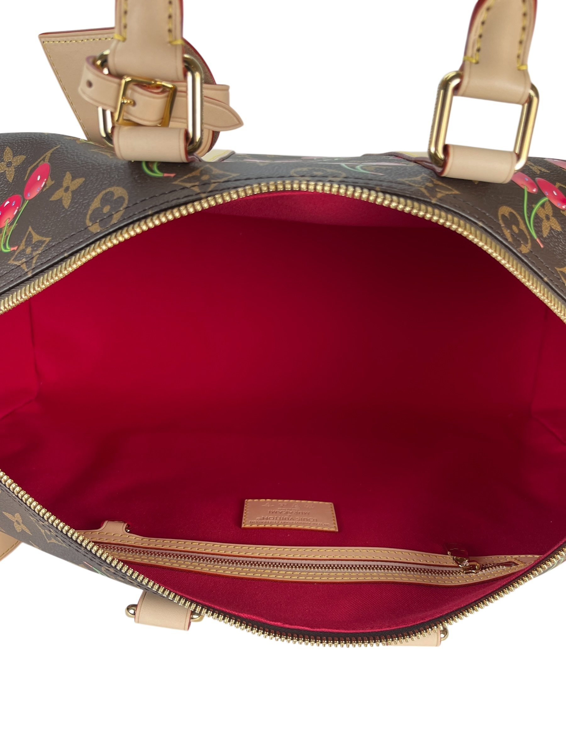 LOUIS VUITTON - LV × TM Blue Denim Cherry Monogram Keepall Bandouliere 45 Duffle Bag