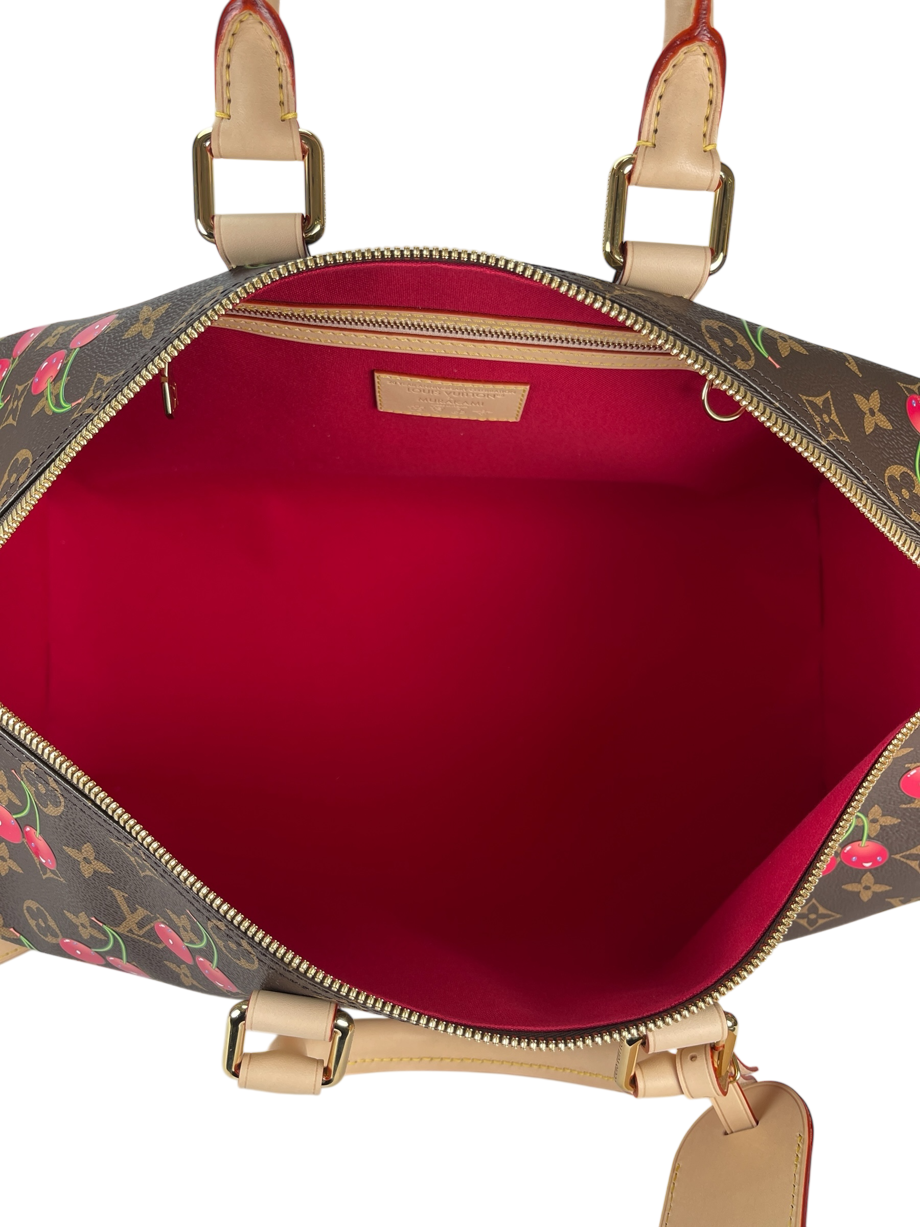 LOUIS VUITTON - LV × TM Blue Denim Cherry Monogram Keepall Bandouliere 45 Duffle Bag