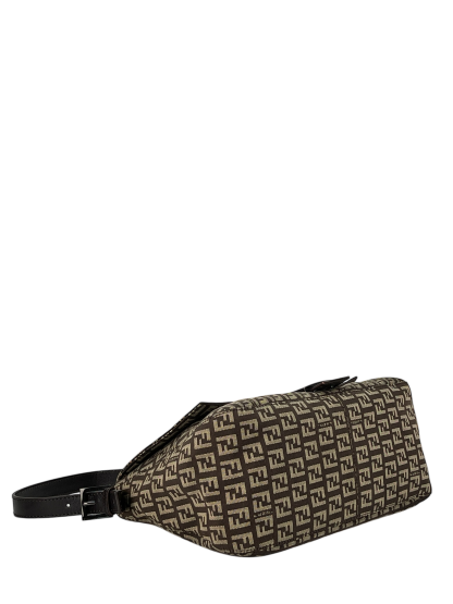 FENDI - Brown Canvas Mamma Baguette Handbag Gold Hardware