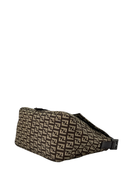 FENDI - Brown Canvas Mamma Baguette Handbag Gold Hardware