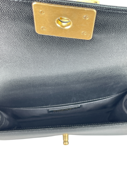 CHANEL - Medium Boy Flap Bag Black Caviar Gold Hardware