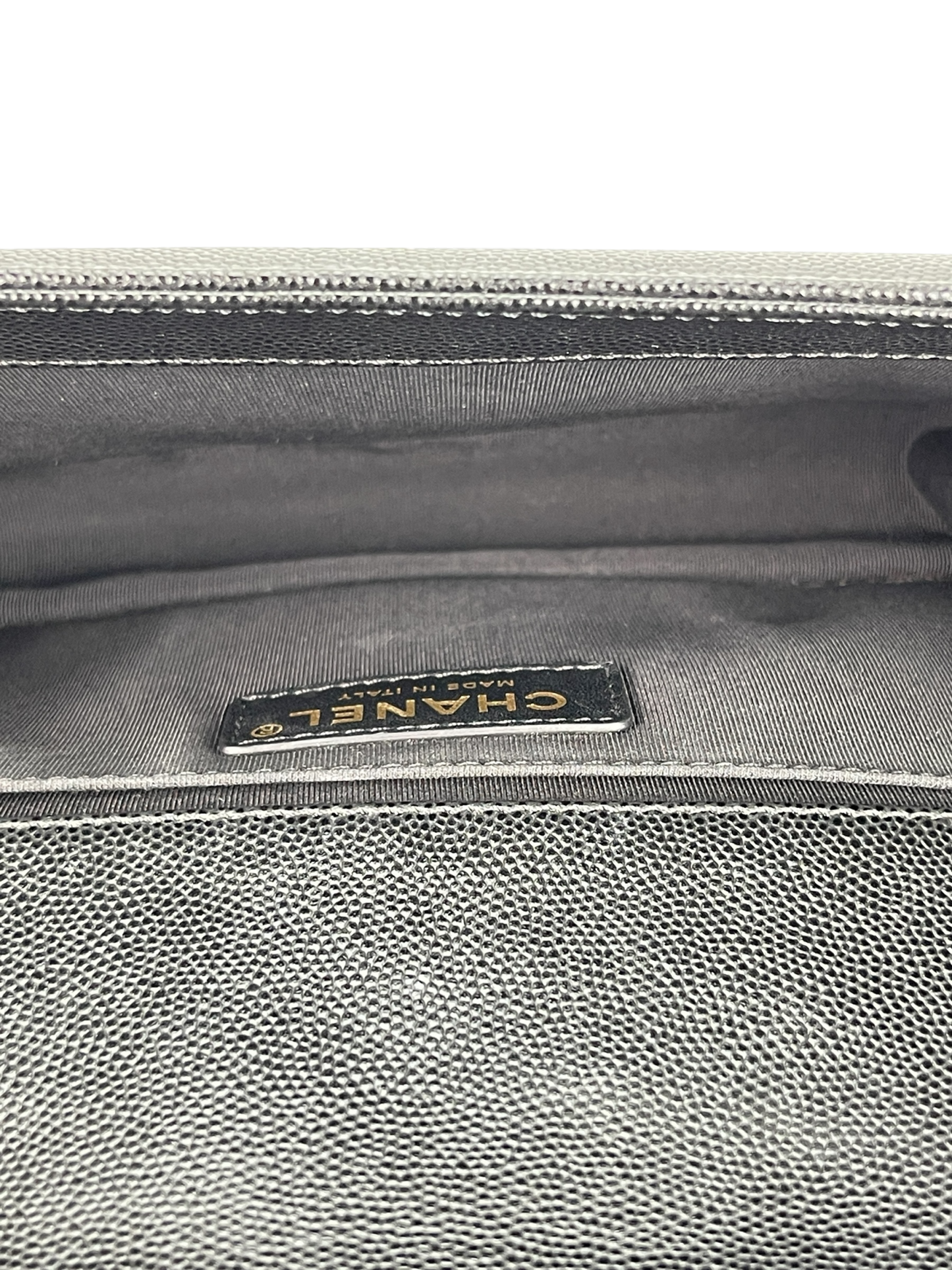 CHANEL - Medium Boy Flap Bag Black Caviar Gold Hardware