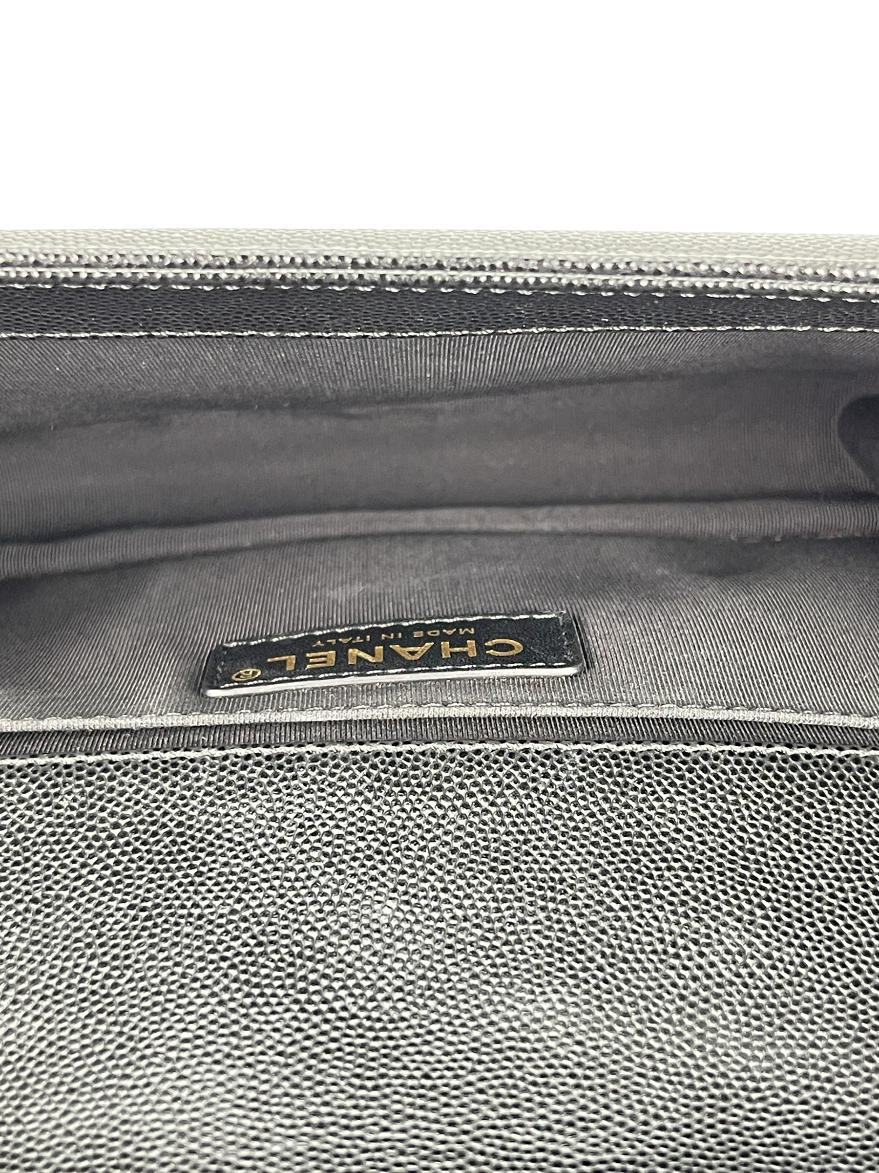 CHANEL - Medium Boy Flap Bag Black Caviar Gold Hardware