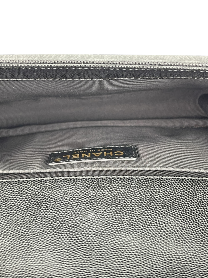CHANEL - Medium Boy Flap Bag Black Caviar Gold Hardware