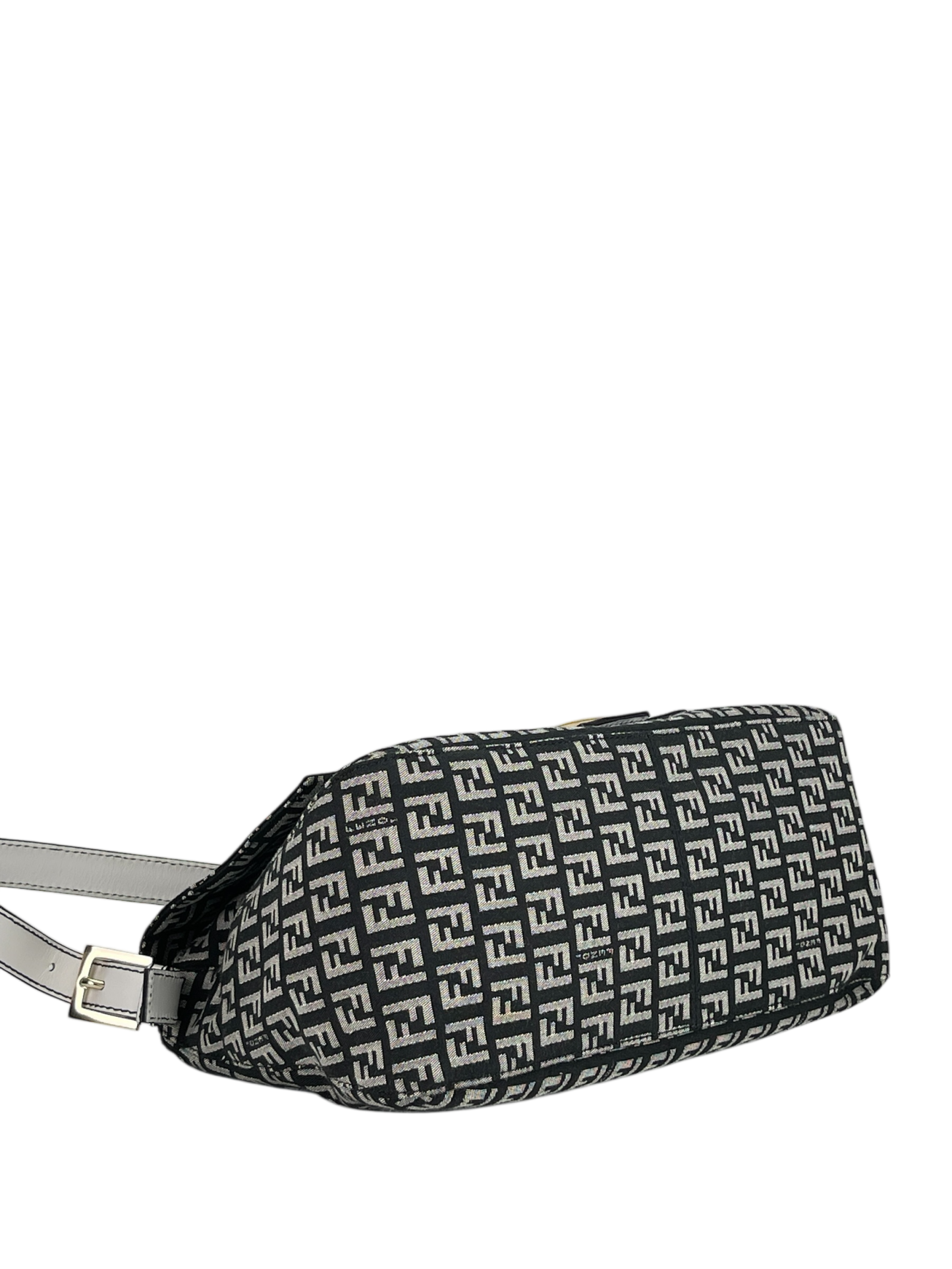 FENDI - Navy Canvas Mamma Baguette Cloth Handbag Gold Hardware