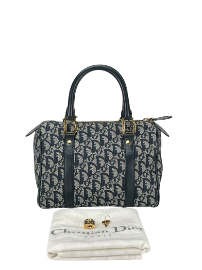CHRISTIAN DIOR - Navy Trotter Boston Travel Bag