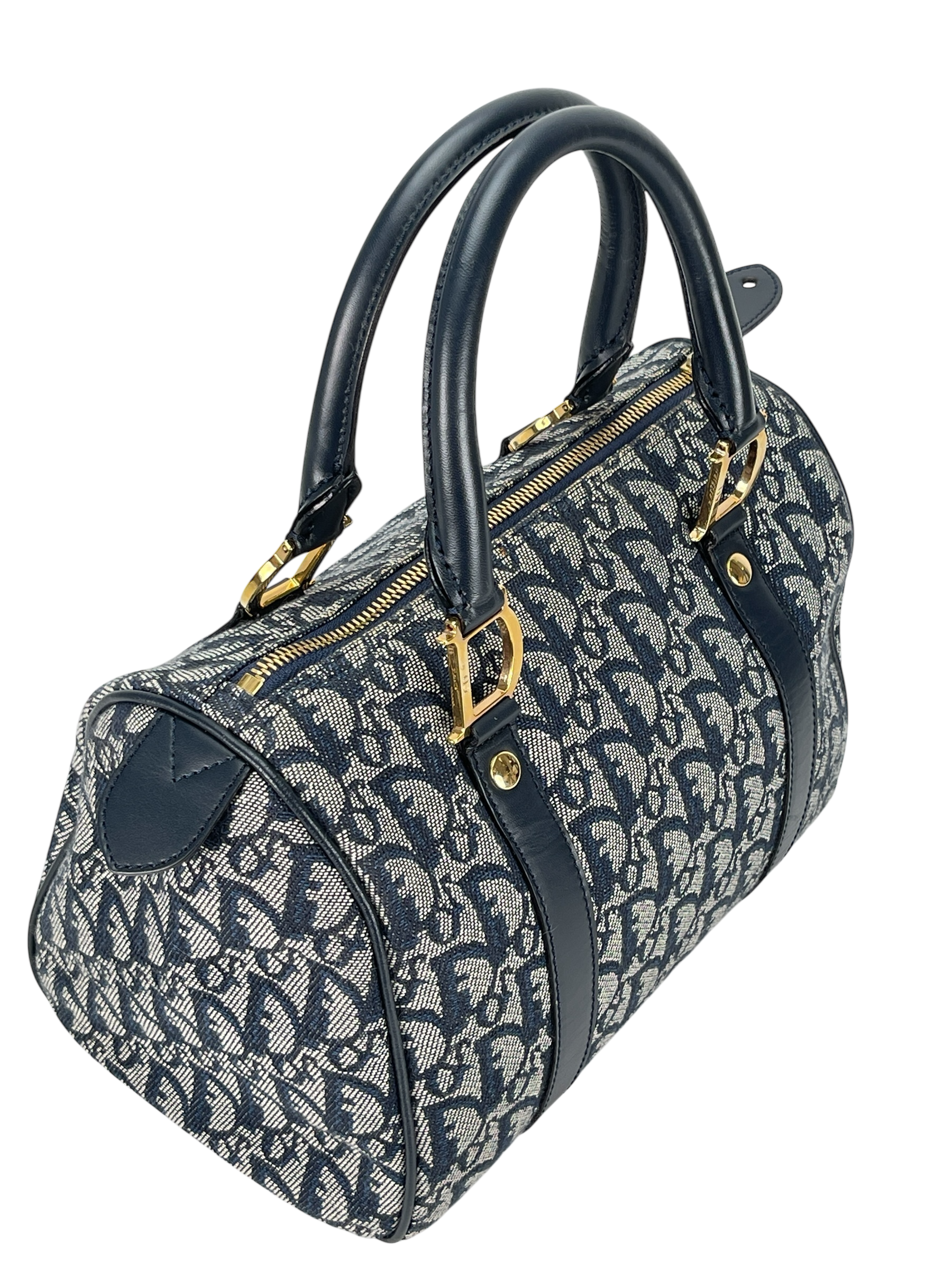CHRISTIAN DIOR - Navy Trotter Boston Travel Bag