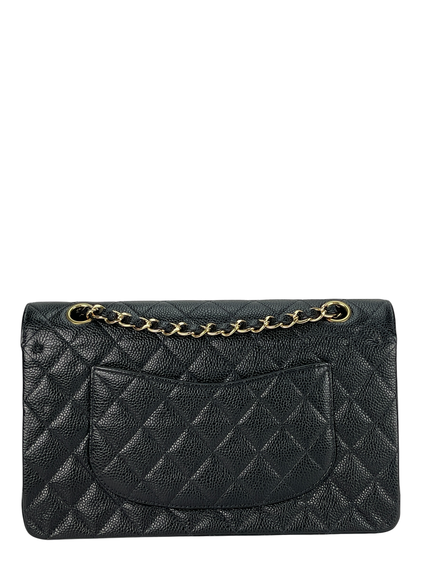 CHANEL - Medium Classic Double Flap Bag Black Caviar Gold Hardware (CF25)
