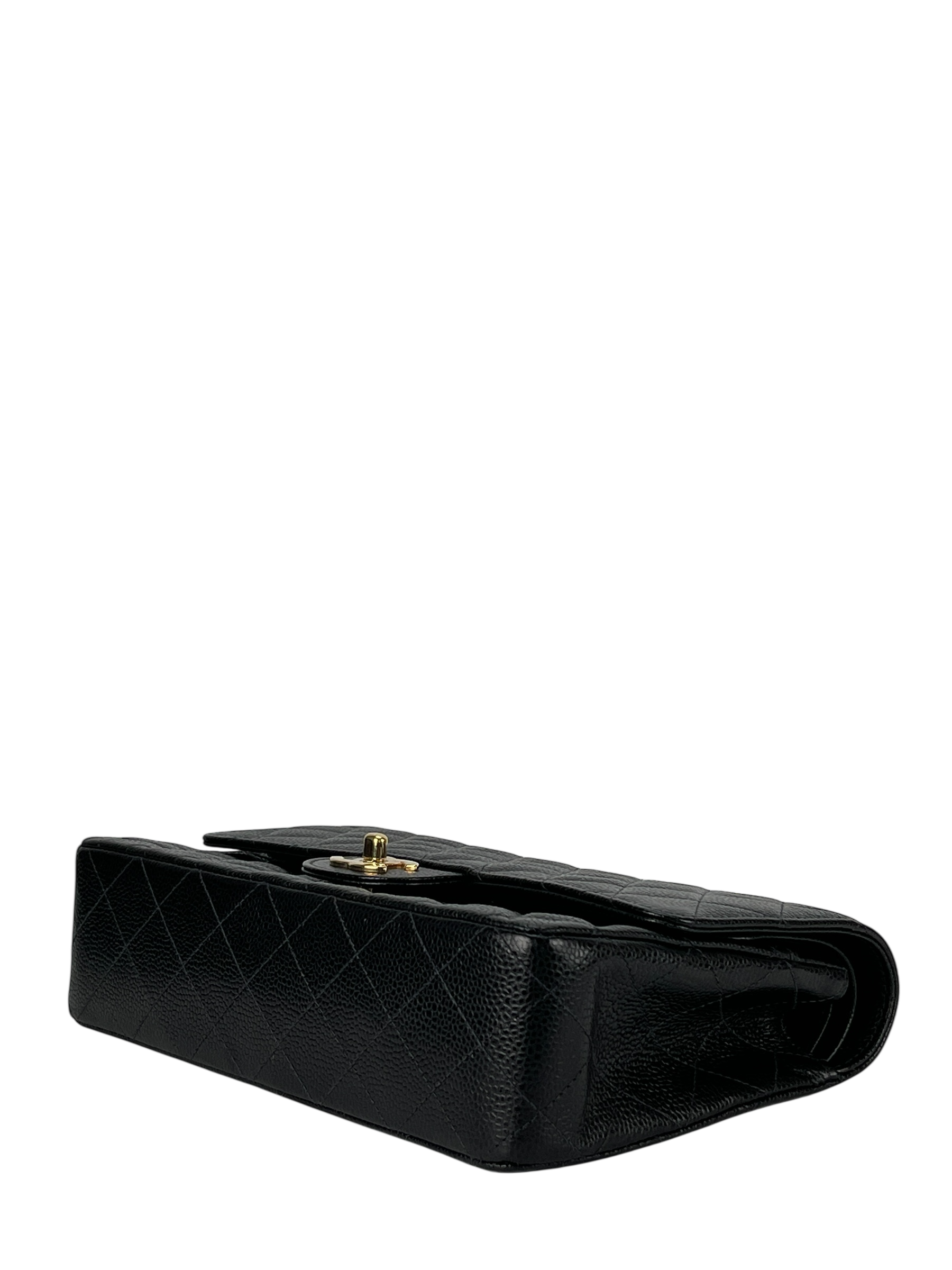 CHANEL - Medium Classic Double Flap Bag Black Caviar Gold Hardware (CF25)