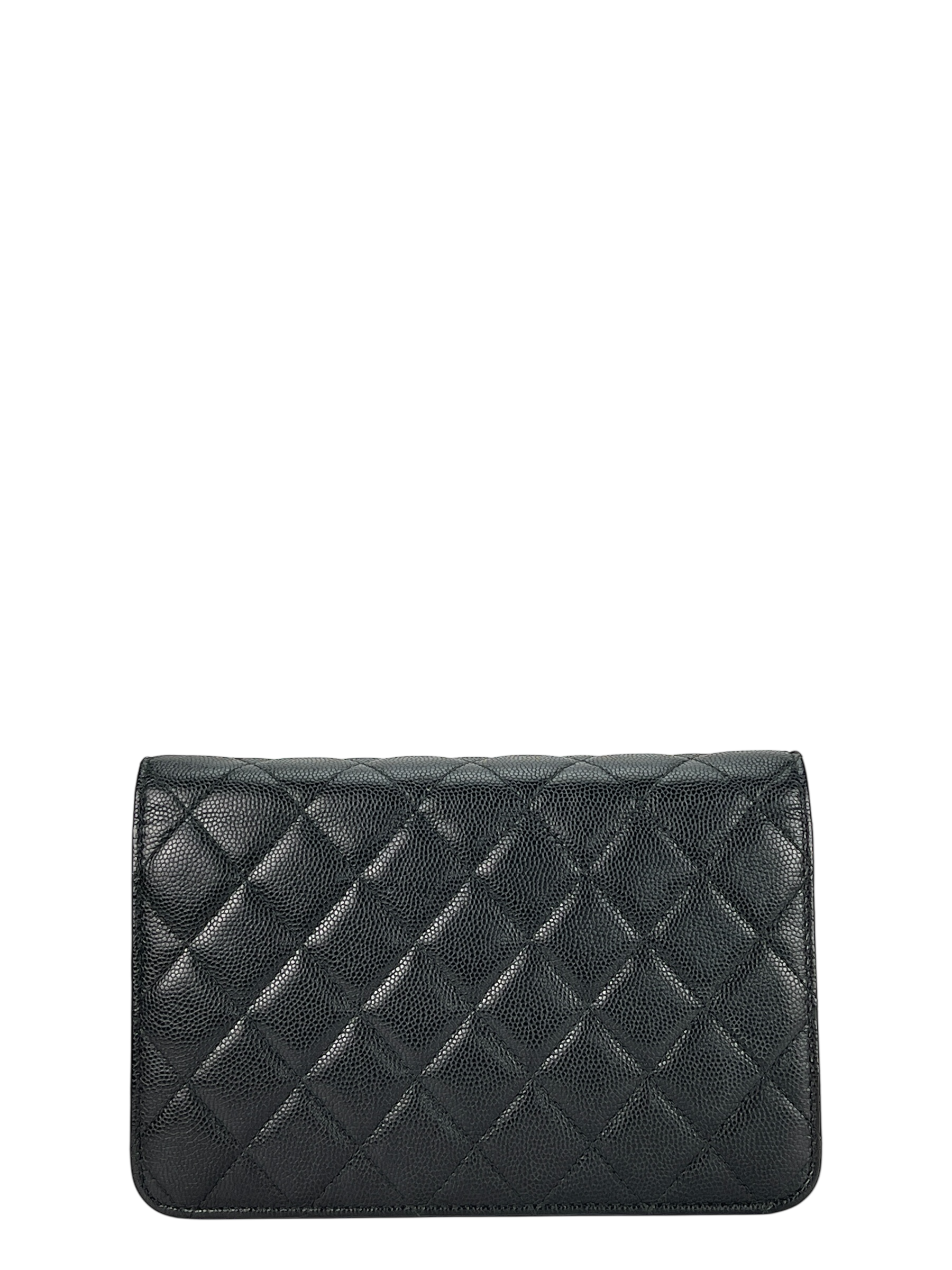 CHANEL - Black Caviar Quilted Classic Wallet On Chain (WOC)