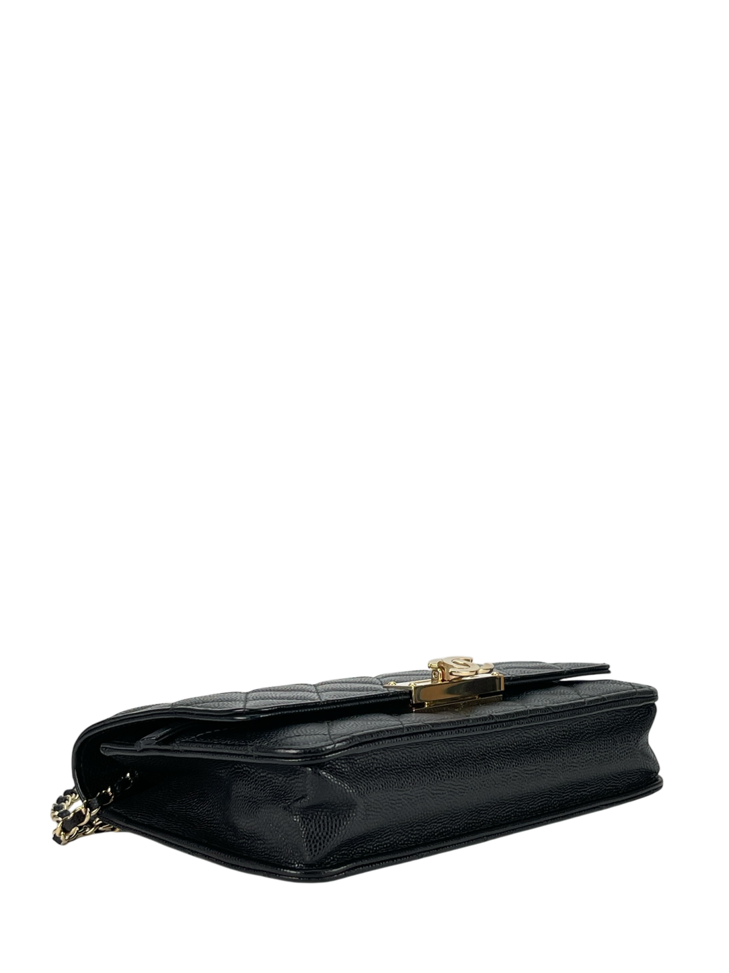 CHANEL - Black Caviar Quilted Classic Wallet On Chain (WOC)