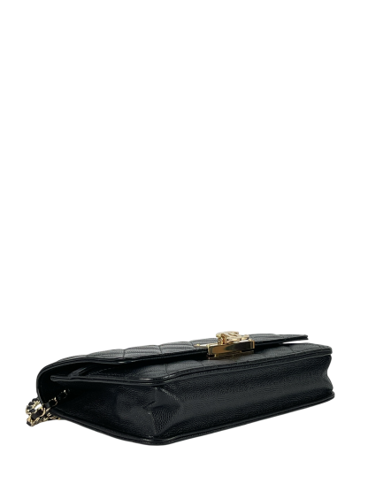 CHANEL - Black Caviar Quilted Classic Wallet On Chain (WOC)