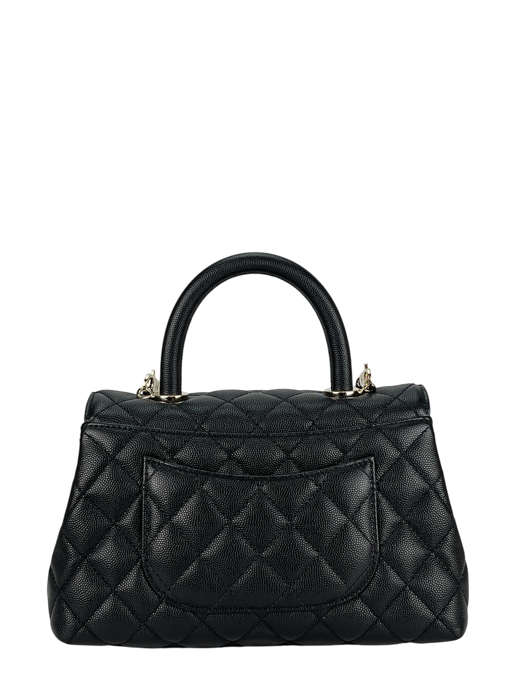 CHANEL - Coco Handle 24 XS Black Caviar 2Way Gold Hardware
