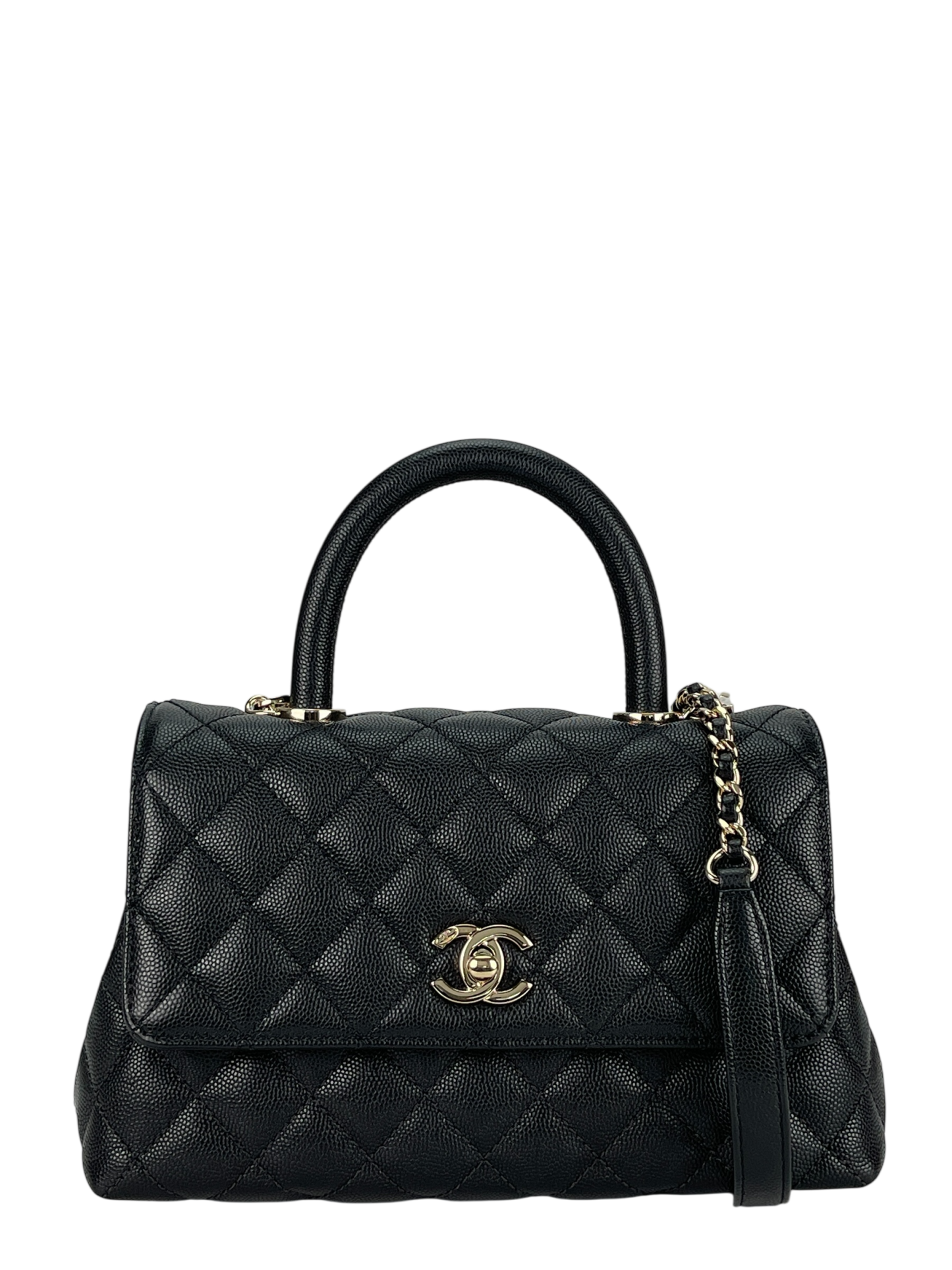 CHANEL - Coco Handle 24 XS Black Caviar 2Way Gold Hardware