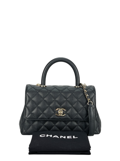 CHANEL - Coco Handle 24 XS Black Caviar 2Way Gold Hardware