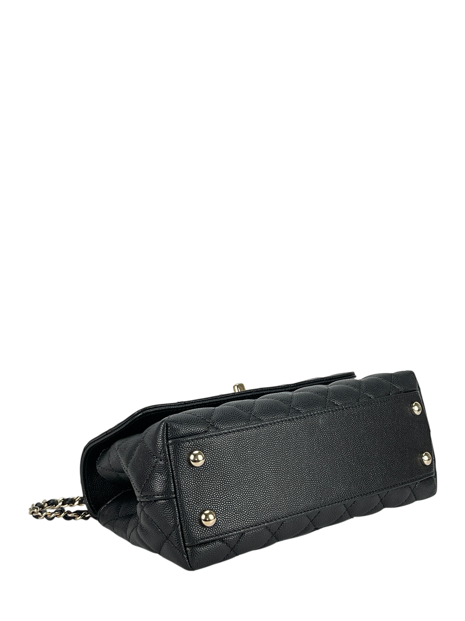CHANEL - Coco Handle 24 XS Black Caviar 2Way Gold Hardware
