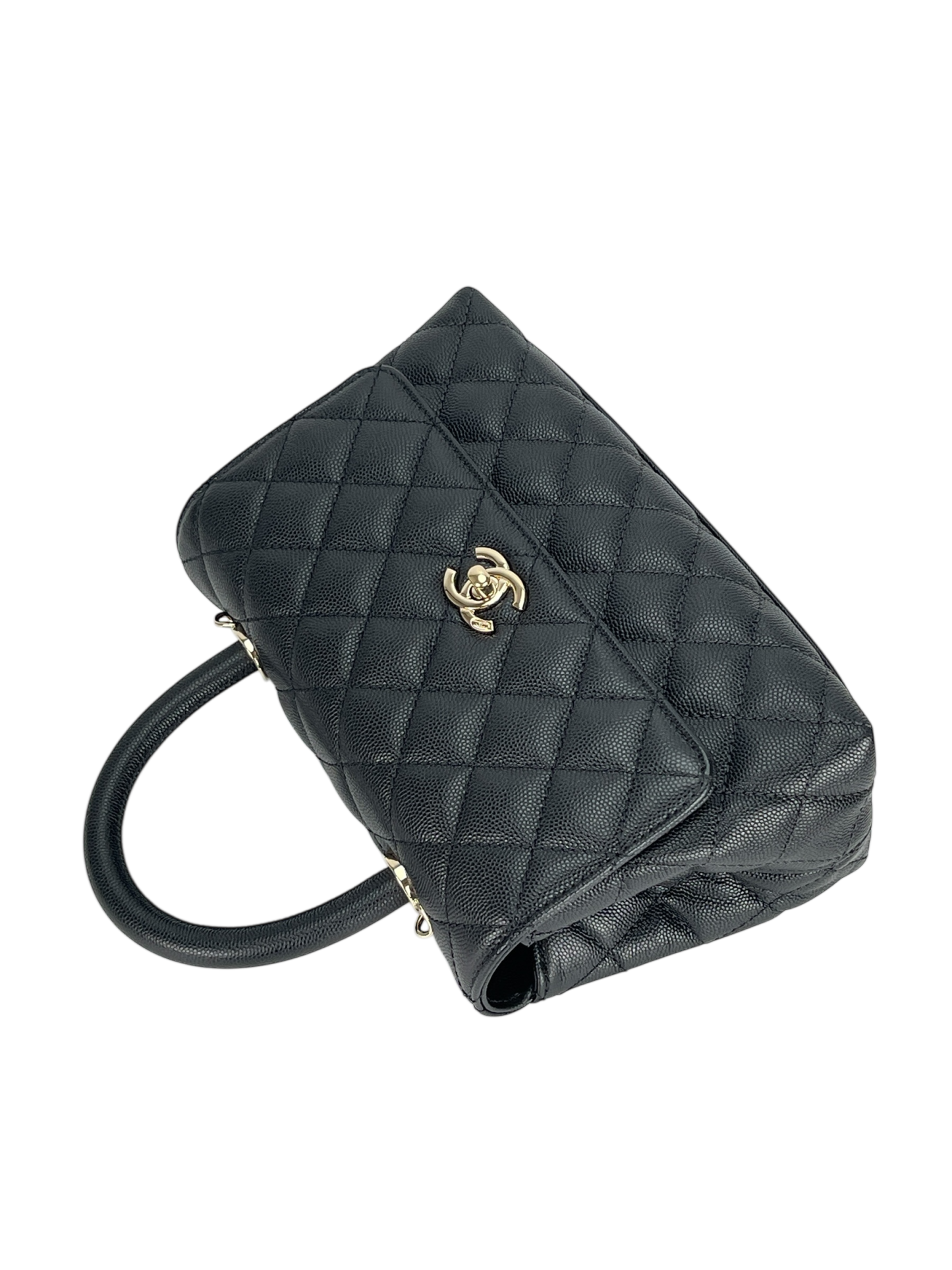 CHANEL - Coco Handle 24 XS Black Caviar 2Way Gold Hardware