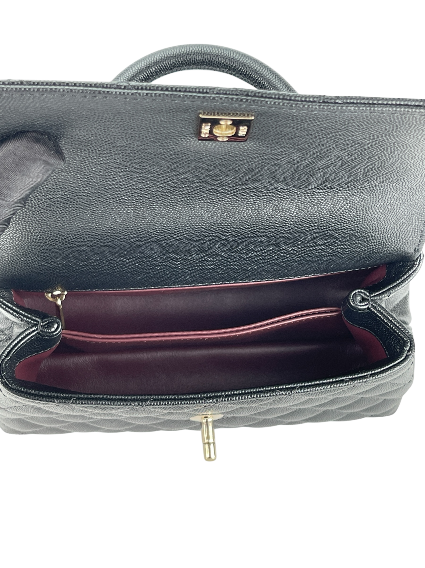 CHANEL - Coco Handle 24 XS Black Caviar 2Way Gold Hardware