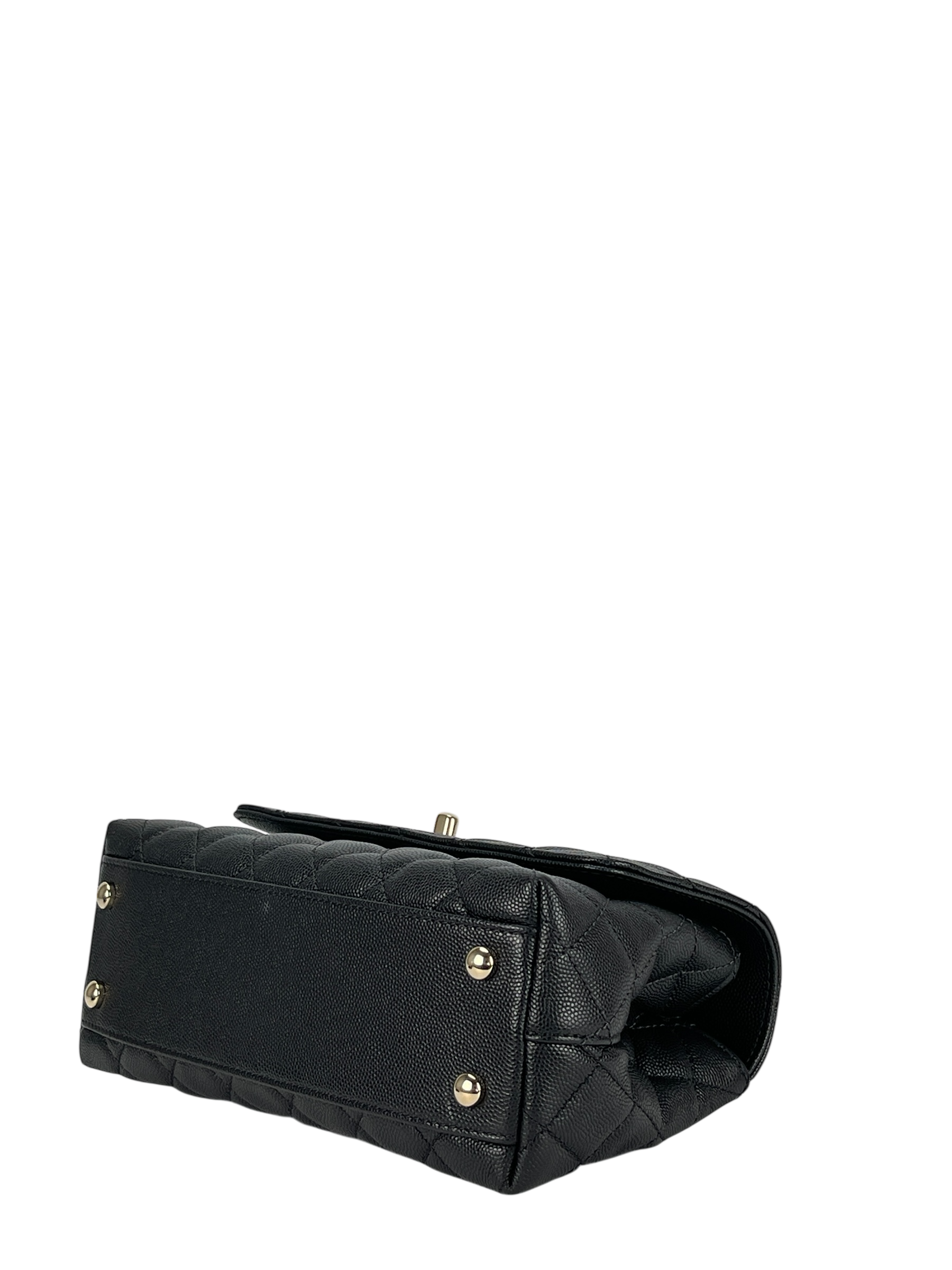 CHANEL - Coco Handle 24 XS Black Caviar 2Way Gold Hardware