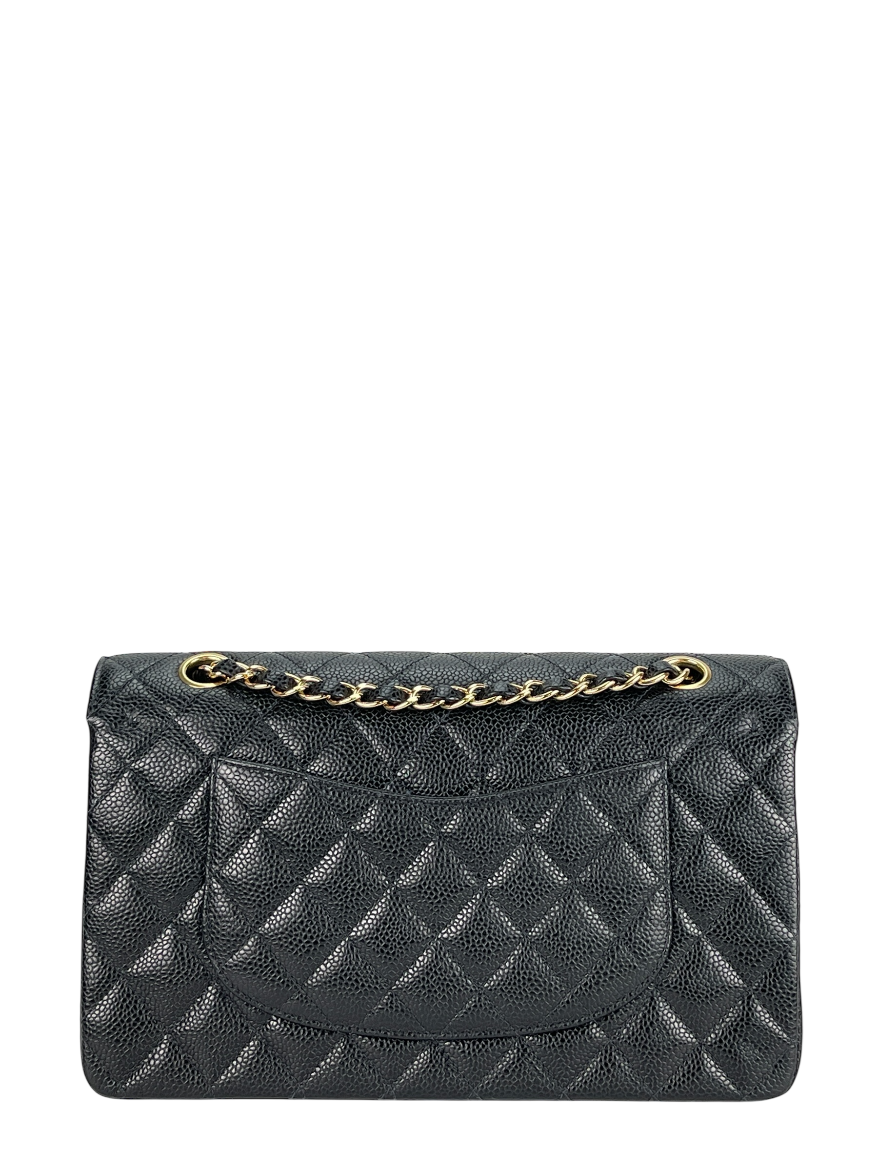 CHANEL - Medium Classic Double Flap Bag Black Caviar Gold Hardware (CF25)