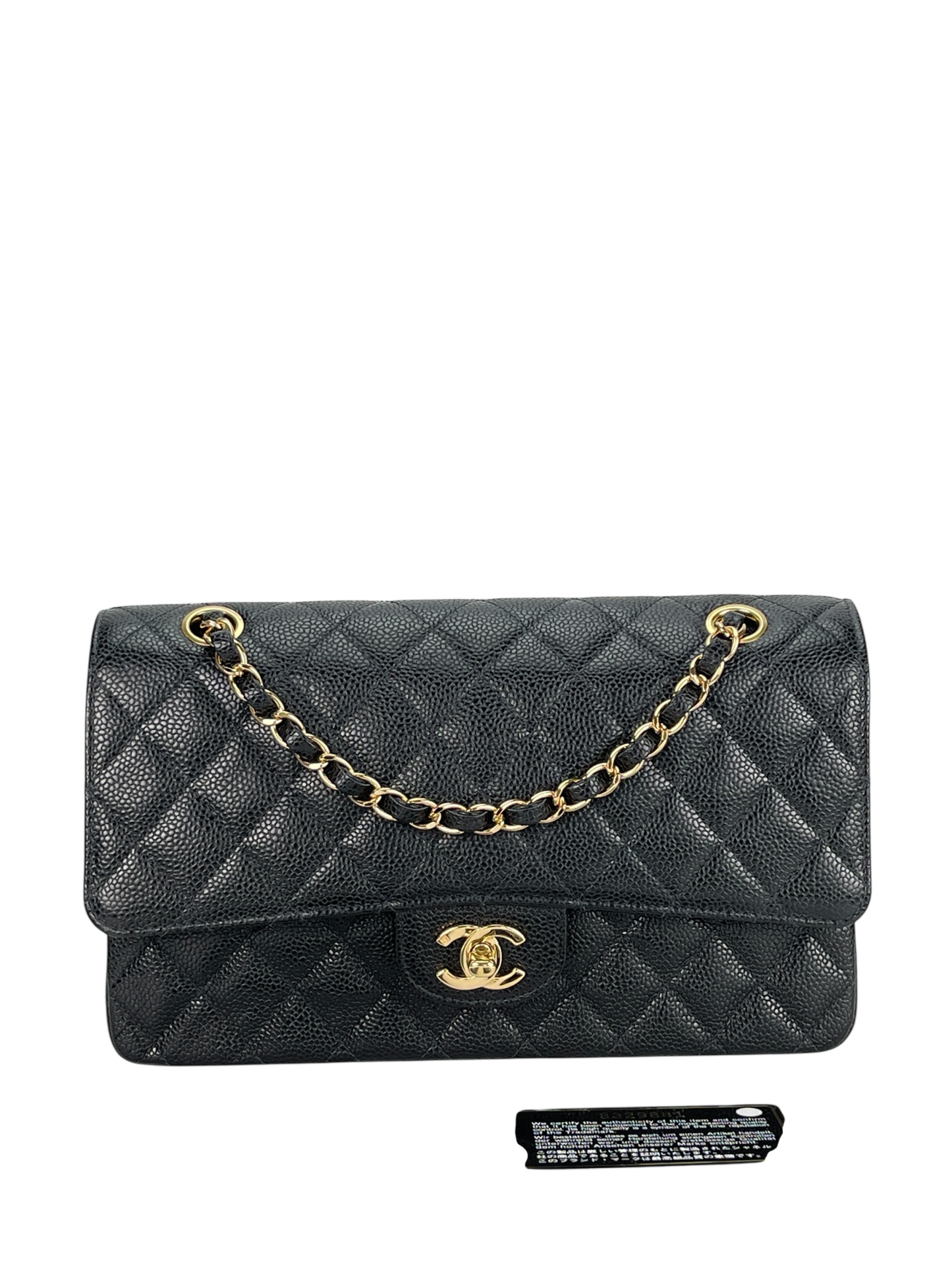 CHANEL - Medium Classic Double Flap Bag Black Caviar Gold Hardware (CF25)