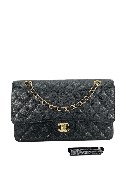 CHANEL - Medium Classic Double Flap Bag Black Caviar Gold Hardware (CF25)