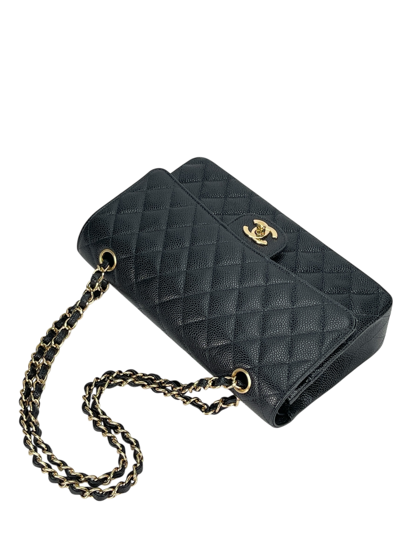 CHANEL - Medium Classic Double Flap Bag Black Caviar Gold Hardware (CF25)
