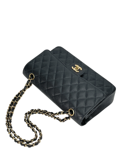 CHANEL - Medium Classic Double Flap Bag Black Caviar Gold Hardware (CF25)