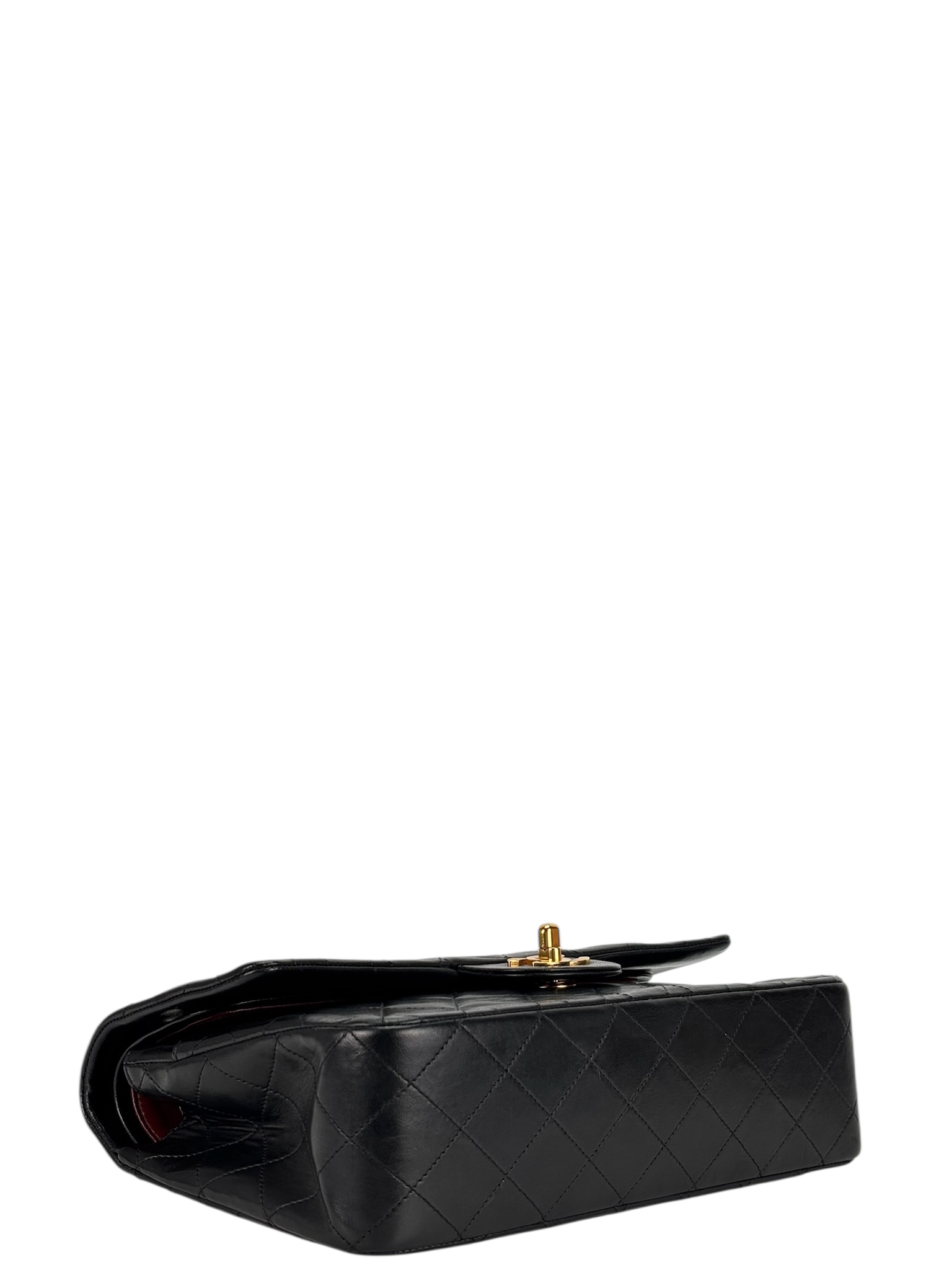 CHANEL - Medium Classic Double Flap Bag Black Lambskin Gold Hardware (CF25)