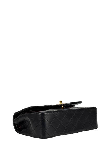 CHANEL - Small Classic Double Flap Bag Black Lambskin Gold Hardware (CF23)