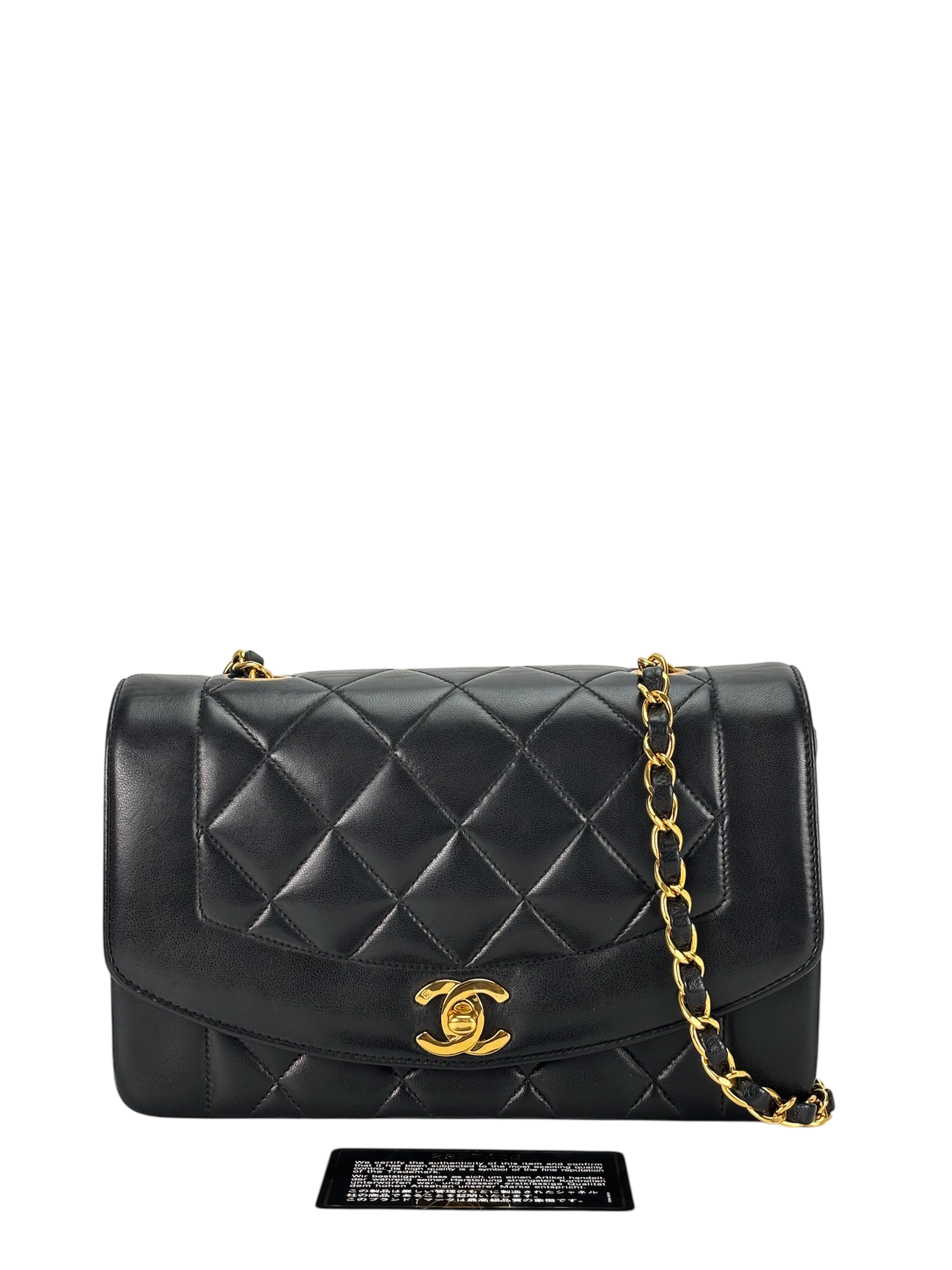 CHANEL - Black Lambskin Small Diana Shoulder Bag