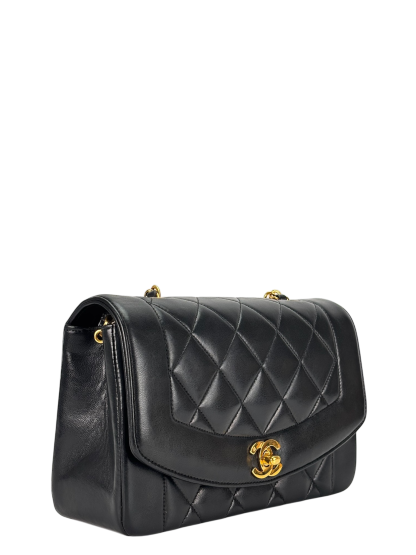 CHANEL - Black Lambskin Small Diana Shoulder Bag