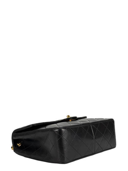 CHANEL - Black Lambskin Mini Classic Square Flap Shoulder Bag 20