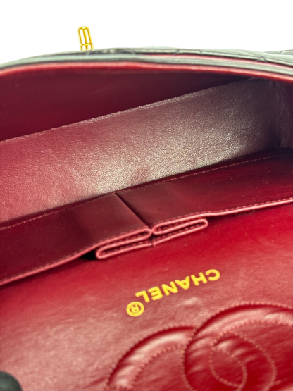 CHANEL - Medium Classic Double Flap Bag Black Lambskin Gold Hardware (CF25) 