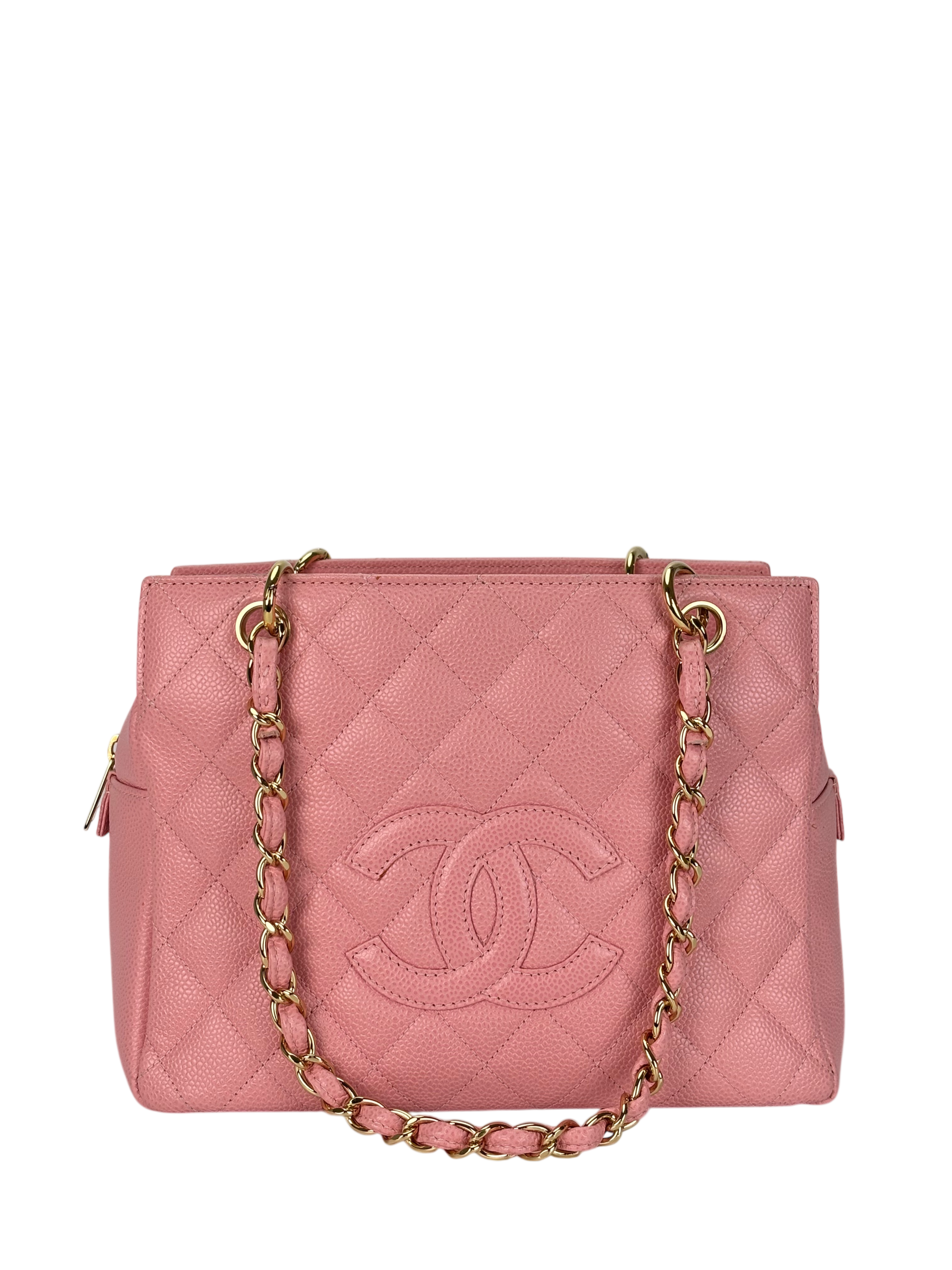 CHANEL - Pink Caviar Petite Timeless Tote PTT Chain Gold Hardware