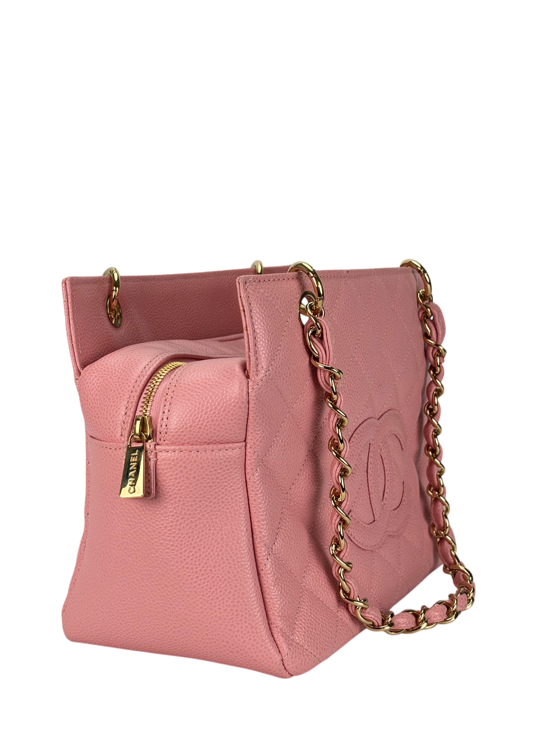 CHANEL - Pink Caviar Petite Timeless Tote PTT Chain Gold Hardware