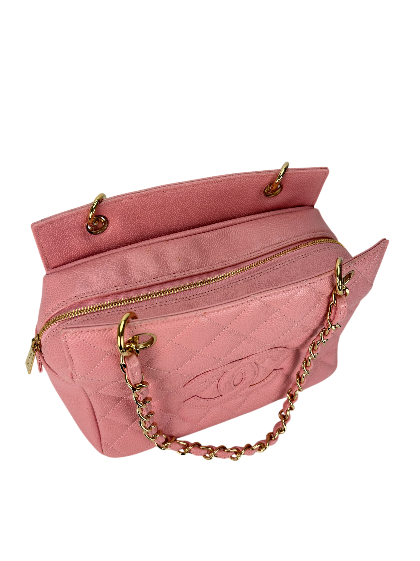 CHANEL - Pink Caviar Petite Timeless Tote PTT Chain Gold Hardware