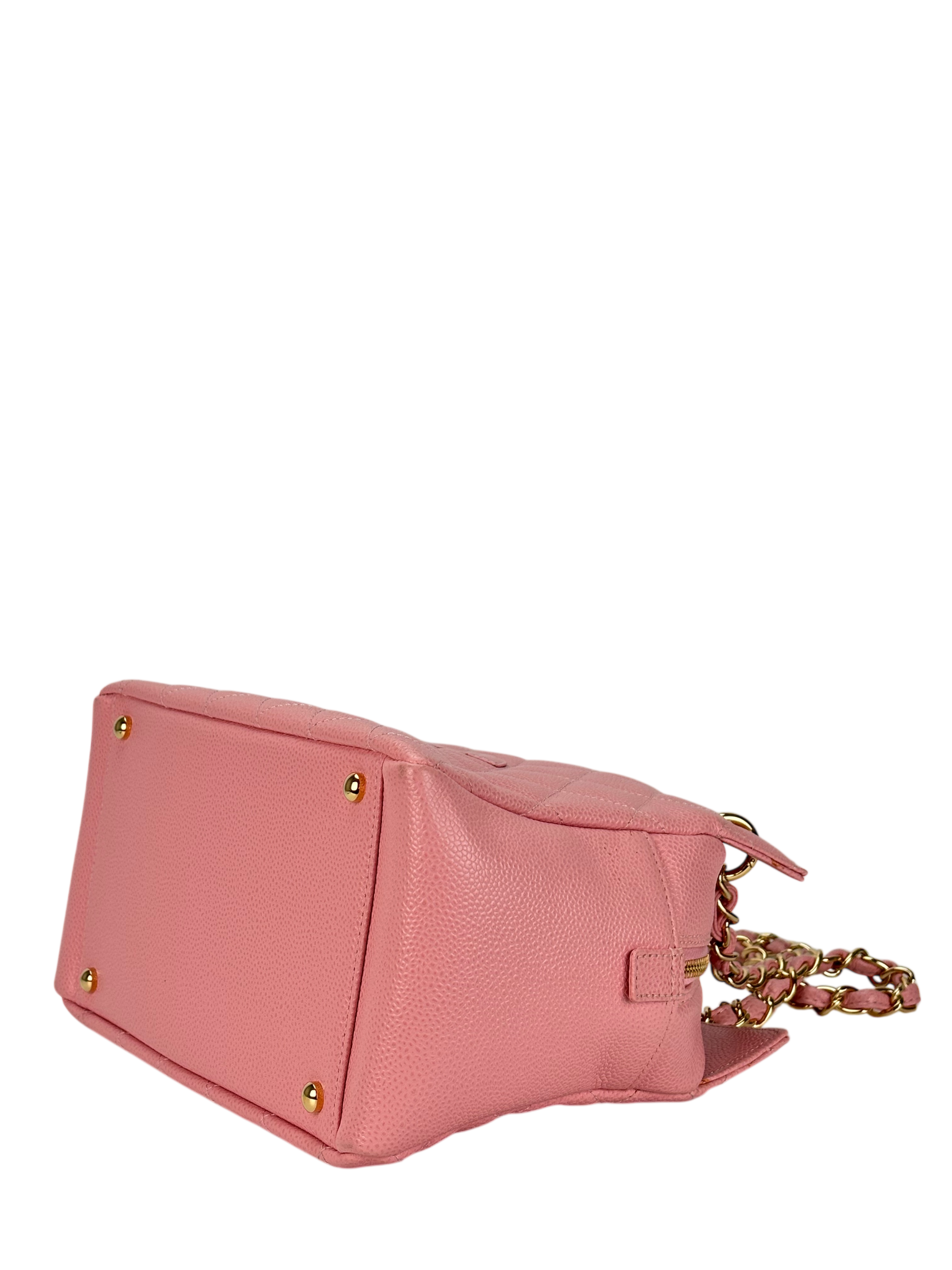 CHANEL - Pink Caviar Petite Timeless Tote PTT Chain Gold Hardware