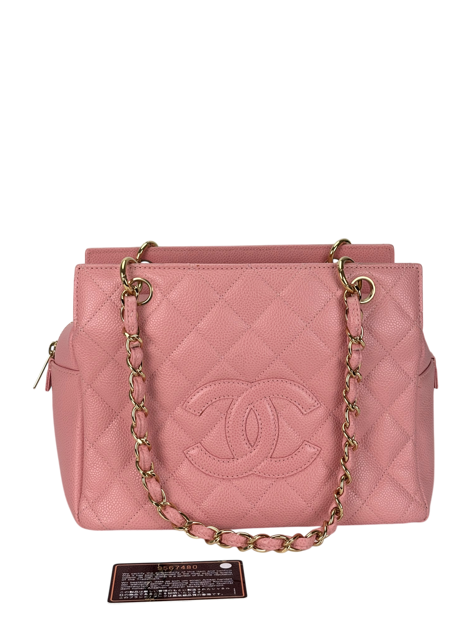 CHANEL - Pink Caviar Petite Timeless Tote PTT Chain Gold Hardware