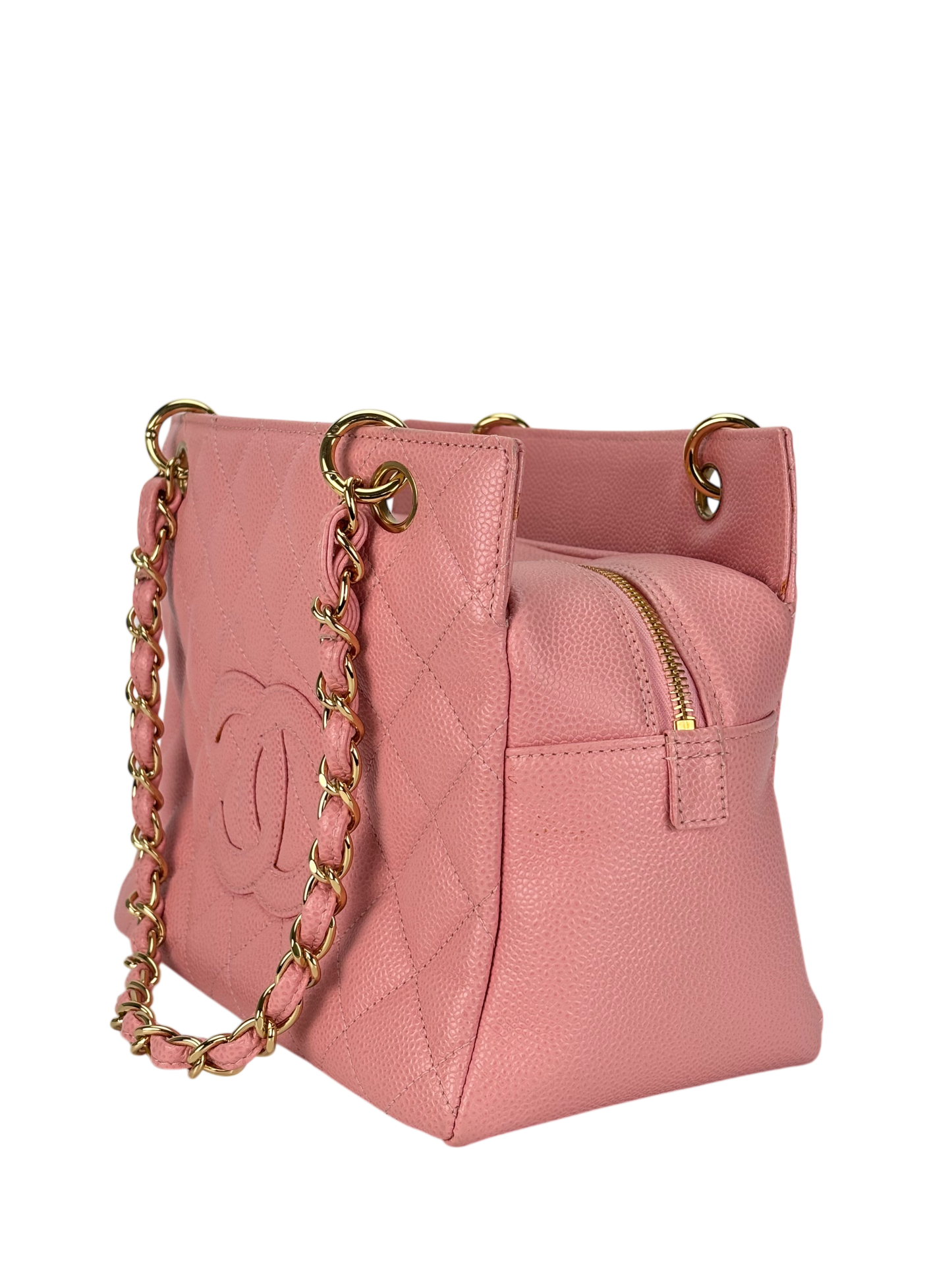 CHANEL - Pink Caviar Petite Timeless Tote PTT Chain Gold Hardware