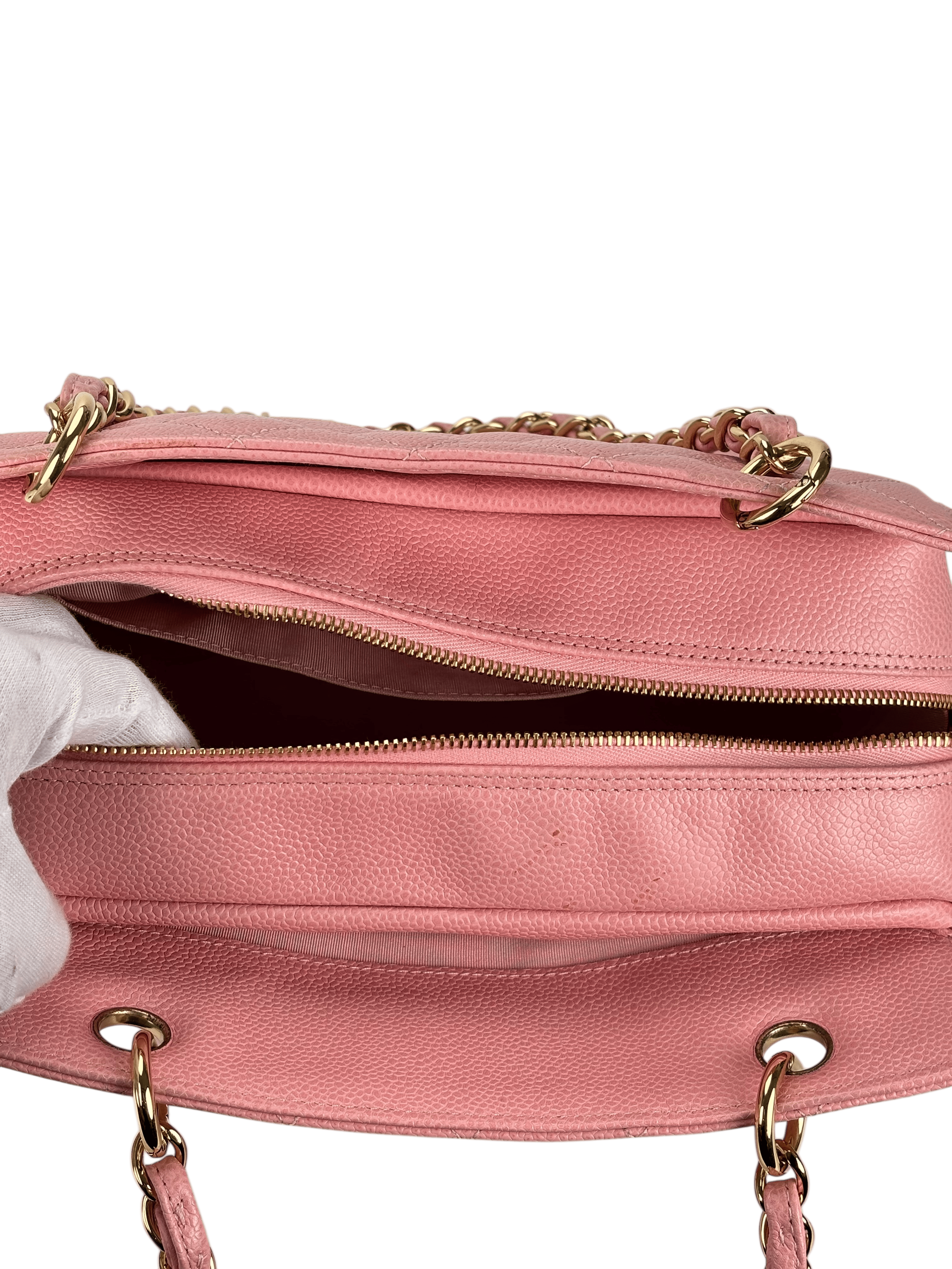 CHANEL - Pink Caviar Petite Timeless Tote PTT Chain Gold Hardware